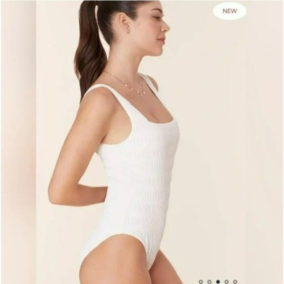 Andie Swim The Miami White One Piece Swimsuit Bridal Size XSmall Lined with Cups - Picture 6 of 9
